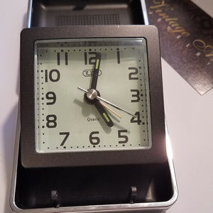 Vintage TUZAJ Travel Alarm Clock, Mechanical, Work retro night stand decor